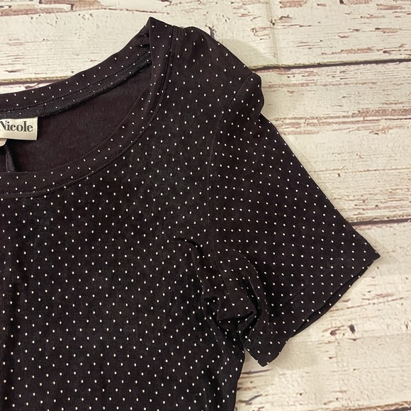 Vintage Ronni Nicole 90s Polka Dot Skater Dress Stretchy Women's Size 10  Summer - Picture 4 of 11